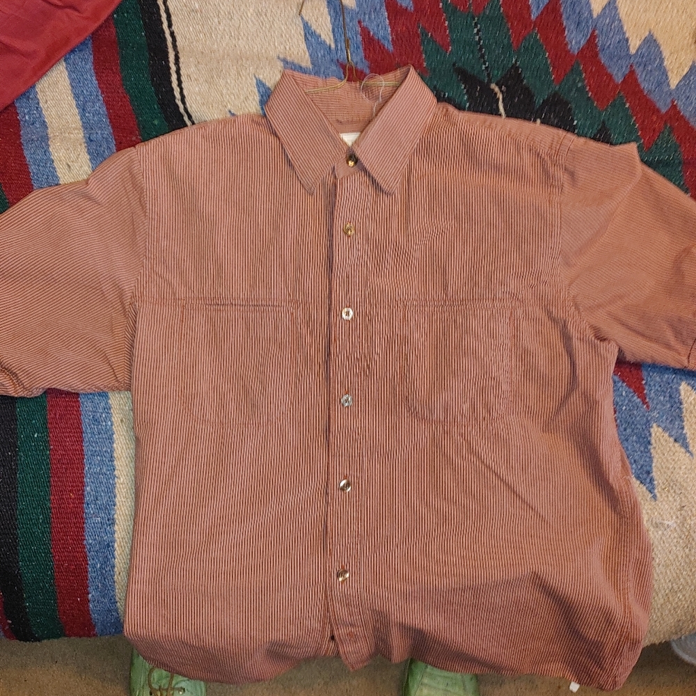 Mens Short Sleeves Striped Dockers button down